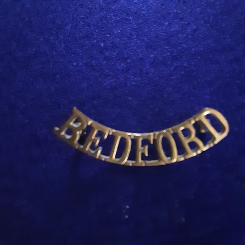 Original brass shoulder title The Bedfordshire Regiment circa WW1