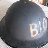 Rare WW2 British Infantry helmet, 'B.I.O.', Brigade Intelligence Officer