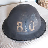 Rare WW2 British Infantry helmet, 'B.I.O.', Brigade Intelligence Officer