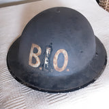 Rare WW2 British Infantry helmet, 'B.I.O.', Brigade Intelligence Officer