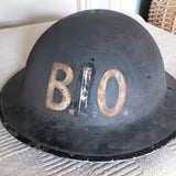 Rare WW2 British Infantry helmet, 'B.I.O.', Brigade Intelligence Officer