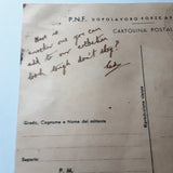 Rare WW2 Italian National Fascist Party postcard depicting Nazi propaganda