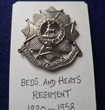 Original cap badge The Bedfordshire and Hertfordshire Regiment 1920 - 1958