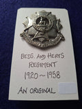 Original cap badge The Bedfordshire and Hertfordshire Regiment 1920 - 1958