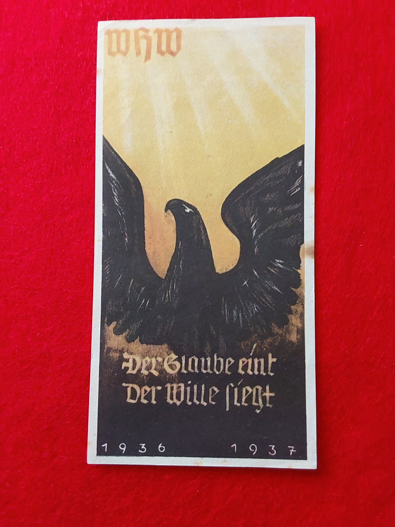 Rare original German print on paper "WHW  1936 1937"