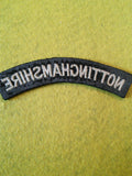 Original WW2 Notts and Derbyshire Regiment (Sherwood Foresters) cloth shoulder titles